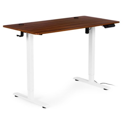 Biurko elektryczne regulowane 120 cm x 60 cm /brązowo-białe//