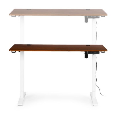 Biurko elektryczne regulowane 120 cm x 60 cm /brązowo-białe//