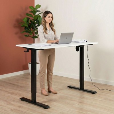 Biurko elektryczne regulowane 120 cm x 60 cm /biało-czarne/