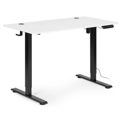 Biurko elektryczne regulowane 120 cm x 60 cm /biało-czarne/