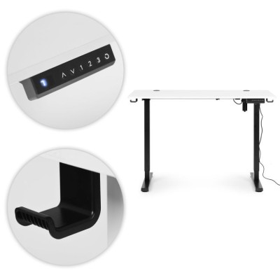 Biurko elektryczne regulowane 120 cm x 60 cm /biało-czarne/