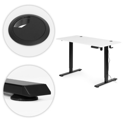 Biurko elektryczne regulowane 120 cm x 60 cm /biało-czarne/