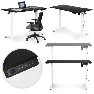 Biurko elektryczne regulowane 120 cm x 60 cm /czarno-białe/