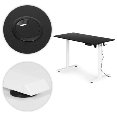 Electric  desk 120 cm x 60 cm /black - white /