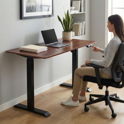 Electric  desk 140 cm x 71 cm /brown/