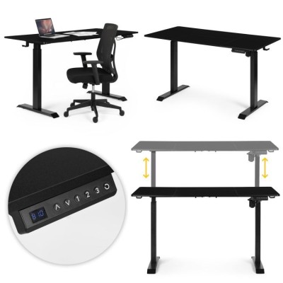 Biurko elektryczne regulowane 140 cm x 71 cm /czarne/