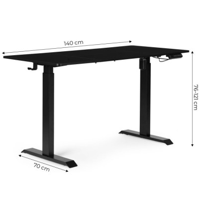 Electric  desk 140 cm x 71 cm /black/