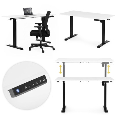 Electric  desk 140 cm x 71 cm /white-black/