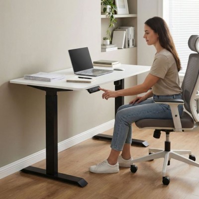Electric  desk 140 cm x 71 cm /white-black/