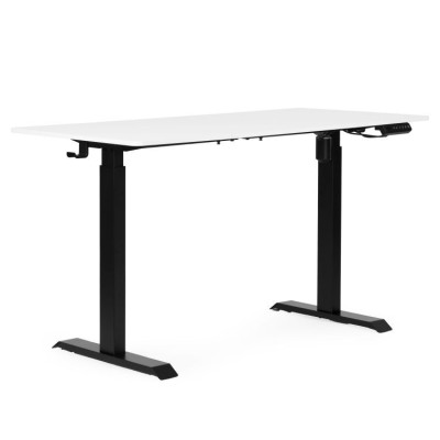 Biurko elektryczne regulowane 140 cm x 71 cm /biało-czarne/