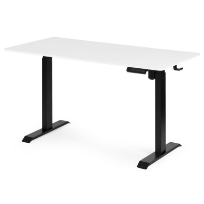 Biurko elektryczne regulowane 140 cm x 71 cm /biało-czarne/