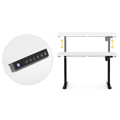 Biurko elektryczne regulowane 140 cm x 71 cm /biało-czarne/