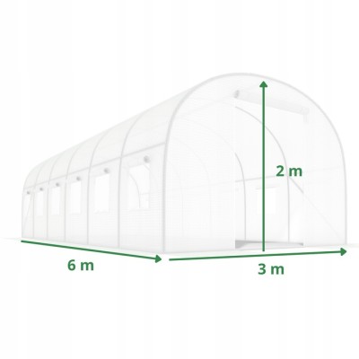 Tunel foliowy 6 m x 3 m /biały/