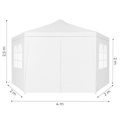 Pawilon ogrodowy z 6 ściankami 2 m x 2 m x 2 m /biały/