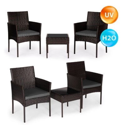 Garder furniture set - 2 chairs and table /brown/MG