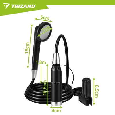 Portable travel shower with pump and USB