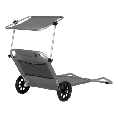 Sunbed with wheels /grey/
