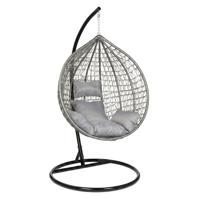 Hanging chair cocoon on a frame /grey/
