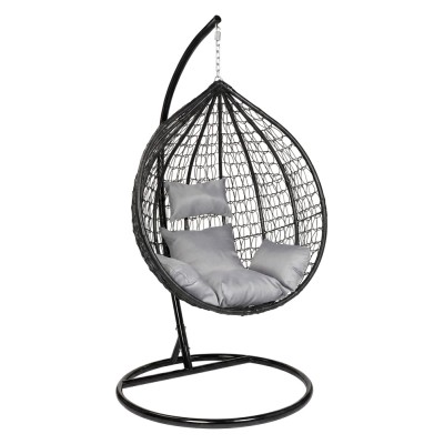 Hanging chair cocoon on a frame /black/