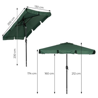 Garden umbrella rectangular/green/