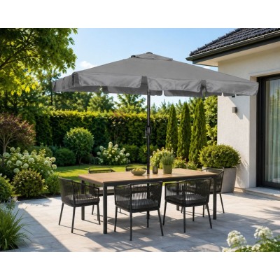 Garden umbrella rectangular/grey/