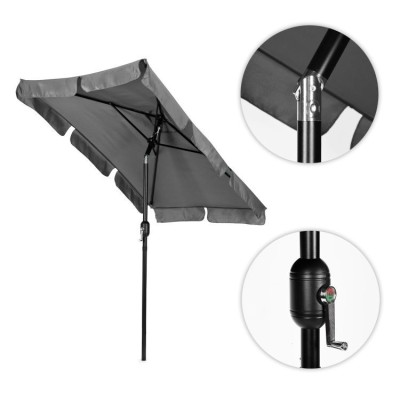 Garden umbrella rectangular/grey/
