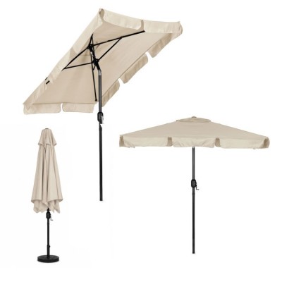Garden umbrella rectangular/beige/