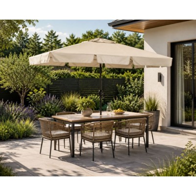 Garden umbrella rectangular/beige/
