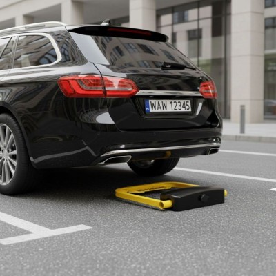 Foldable parking barrier 35 cm remote-controlled