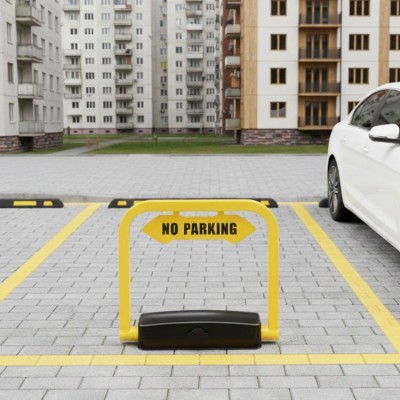 Foldable parking barrier 35 cm remote-controlled
