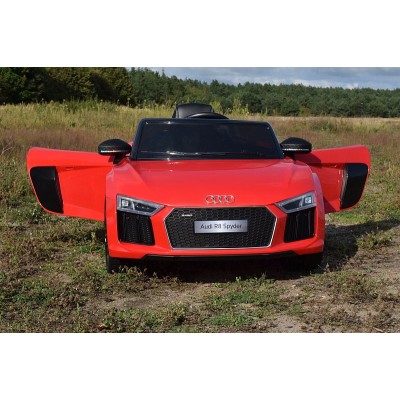 ORYGINALNE AUDI  R8 SPYDER  W NAJLEPSZEJ WERSJI, MIĘKKIE SIEDZENIE, PILOT 2.4 GHZ/ 2198