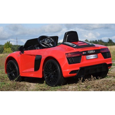 ORYGINALNE AUDI  R8 SPYDER  W NAJLEPSZEJ WERSJI, MIĘKKIE SIEDZENIE, PILOT 2.4 GHZ/ 2198