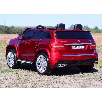 MERCEDES GLS 63,  4 SILNIKI, 2X12 V, MIĘKKIE KOŁA, MIĘKKIE SIEDZENIE DLA 2 DZIECI/HL228