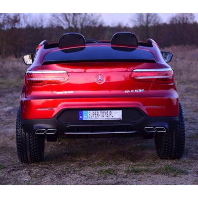 MERCEDES GLC 63S LICENCJA, 4X4, 2x12V, WALIZKA, MIĘKKIE KOŁA EVA, MIĘKKIE SIEDZENIE, LAKIER POLEROWANY, FULL OPCJA/XMX608