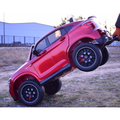MERCEDES GLC 63S LICENCJA, 4X4, 2x12V, WALIZKA, MIĘKKIE KOŁA EVA, MIĘKKIE SIEDZENIE, LAKIER POLEROWANY, FULL OPCJA/XMX608