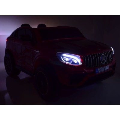 MERCEDES GLC 63S LICENCJA, 4X4, 2x12V, WALIZKA, MIĘKKIE KOŁA EVA, MIĘKKIE SIEDZENIE, LAKIER POLEROWANY, FULL OPCJA/XMX608