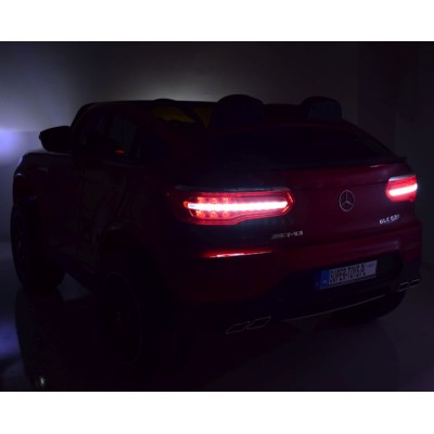 MERCEDES GLC 63S LICENCJA, 4X4, 2x12V, WALIZKA, MIĘKKIE KOŁA EVA, MIĘKKIE SIEDZENIE, LAKIER POLEROWANY, FULL OPCJA/XMX608