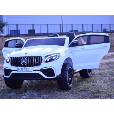MERCEDES GLC 63S LICENCJA, 4X4, 2x12V, MIĘKKIE KOŁA EVA, MIĘKKIE SIEDZENIE, WALIZKA, FULL OPCJA/XMX608