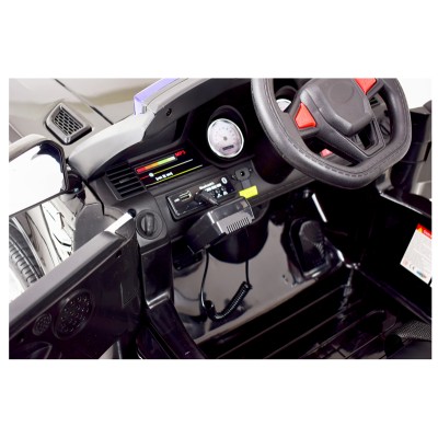 AUTO SUV POLICYJNY NA AKUMULATOR, MIĘKKIE SIEDZENIE, MĘKKIE KOŁA/JC002