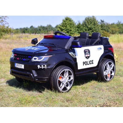 AUTO SUV POLICYJNY NA AKUMULATOR, MIĘKKIE SIEDZENIE, MĘKKIE KOŁA/JC002