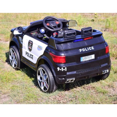 AUTO SUV POLICYJNY NA AKUMULATOR, MIĘKKIE SIEDZENIE, MĘKKIE KOŁA/JC002