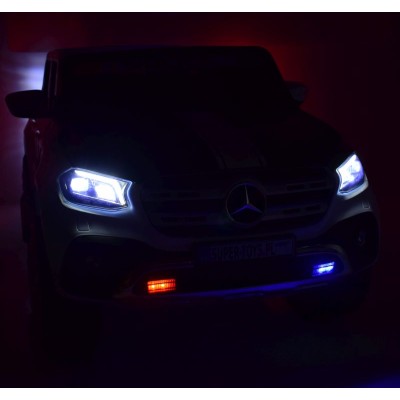 MERCEDES X LICENCJA POLICJA, 4X4 ,2x12V, MIĘKKIE KOŁA EVA, MIĘKKIE SIEDZENIE, 5 PUNKTOWE PASY /XMX606