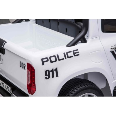 MERCEDES X LICENCJA POLICJA, 4X4 ,2x12V, MIĘKKIE KOŁA EVA, MIĘKKIE SIEDZENIE, 5 PUNKTOWE PASY /XMX606