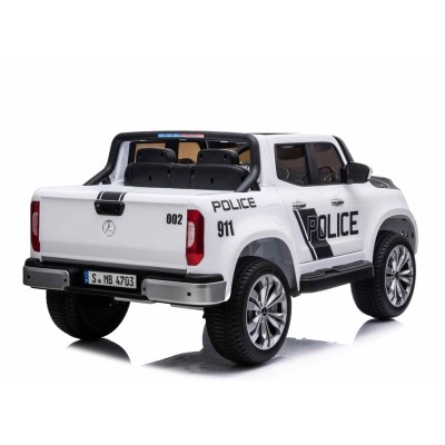 MERCEDES X LICENCJA POLICJA, 4X4 ,2x12V, MIĘKKIE KOŁA EVA, MIĘKKIE SIEDZENIE, 5 PUNKTOWE PASY /XMX606