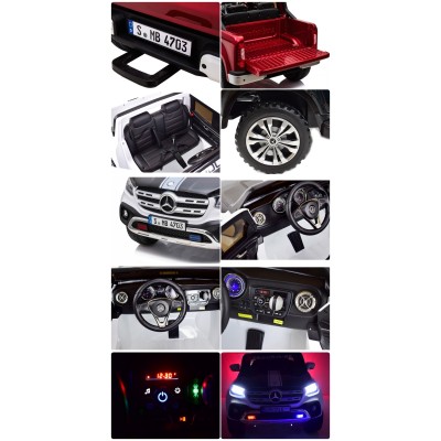 MERCEDES X LICENCJA POLICJA, 4X4 ,2x12V, MIĘKKIE KOŁA EVA, MIĘKKIE SIEDZENIE, 5 PUNKTOWE PASY /XMX606