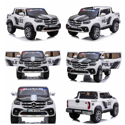 MERCEDES X LICENCJA POLICJA, 4X4 ,2x12V, MIĘKKIE KOŁA EVA, MIĘKKIE SIEDZENIE, 5 PUNKTOWE PASY /XMX606