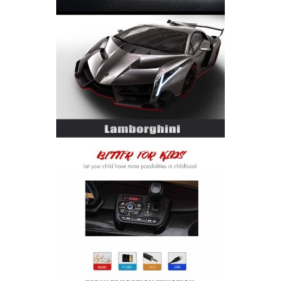 ORYGINALNE LAMBORGHINI VENENO NA AKUMULATOR, MIĘKKIE KOŁA, MIĘKKIE SIEDZENIE/XMX615