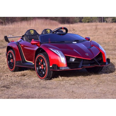 ORYGINALNE LAMBORGHINI VENENO NA AKUMULATOR, MIĘKKIE KOŁA, MIĘKKIE SIEDZENIE, LAKIER/XMX615