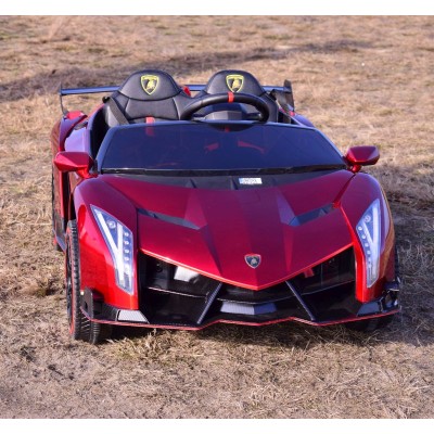 ORYGINALNE LAMBORGHINI VENENO NA AKUMULATOR, MIĘKKIE KOŁA, MIĘKKIE SIEDZENIE, LAKIER/XMX615