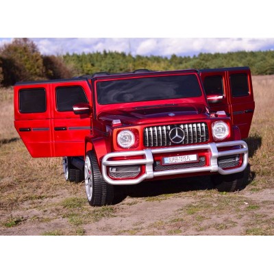MERCEDES G63 AMG DLA 2 DZIECI, 24V, 4X4,  MIĘKKIE KOŁA EVA, MIĘKKIE SIEDZENIE, LAKIER POLEROWANY FULL OPCJA/S-307